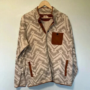 Faherty southwestern Aztec snap  buttons quarter fleece pullover